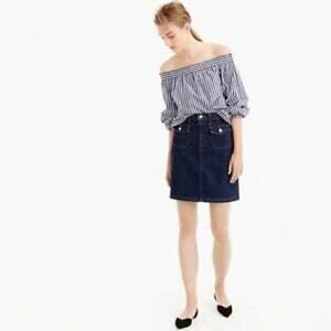 J. Crew Patch Pocket Dark Denim A-Line Skirt Sz 25
